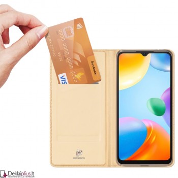 Dux Ducis dirbtinės odos atverčiamas dėklas - auksinės spalvos (Xiaomi Redmi 10C) Dux Ducis dirbtinės odos atverčiamas dėklas - auksinės spalvos (Xiaomi Redmi 10C)